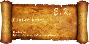 Eisler Kitti névjegykártya
